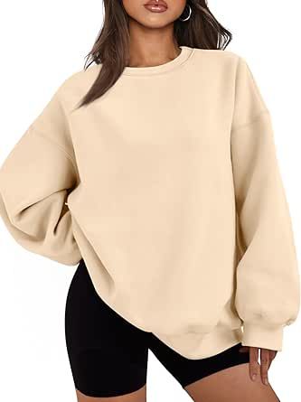 EFAN Womens Oversized Sweatshirts Hoodies Fleece Crew Neck Pullover Sweaters Casual Comfy Fall Fashion Outfits Clothes 2024 Fleece Sweatshirt Outfit, Womens Oversized Sweatshirts, Comfy Blouse, Collared Sweatshirt, Leggings Pattern, Oversized Pullover, Sweaters And Leggings, Tops Fall, Fall Fashion Outfits