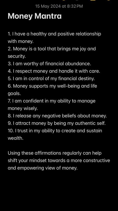 Manifesting Money Financial Affirmations Money, Saving Money Affirmations, King Affirmations, Powerful Money Affirmations, How To Manifest Money, Money Mantra Affirmations, Budget Strategies, Money Scripting, Spiritual Mantras