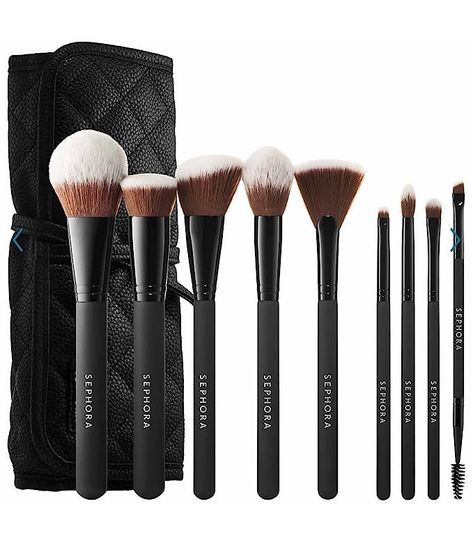 Sephora Collection Ready To Roll Brush Set Sephora Brush Set, Sephora Brushes, Makeup Brush Roll, Sephora Makeup Brushes, Face Brush Set, Complete Makeup, Sephora Sale, Sephora Favorites, Flawless Makeup Application