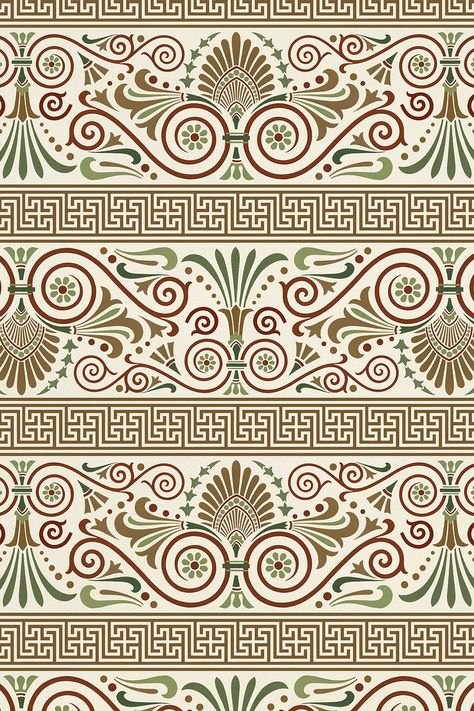 Decorative ancient Greek key pattern background psd | free image by rawpixel.com / manotang Greek Background Tattoo, Ancient Greek Patterns, Ancient Greece Illustration, Greek Border, Ancient Greek Clothing, Coffee Mockup, Ancient Greece Art, Antique Archeology, Italian Pattern