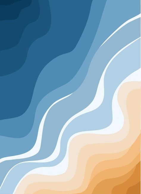 WebTop view of the blue sea and sandy beach. Ocean waves. Abstract stylish background with tropical coastline. Beach Wave Drawing, Ocean Design Ideas, Beach Cartoon Drawing, Painting Ideas On Canvas Eyes, Abstract Wave Art, Beach Design Graphic, Abstract Waves Painting, Water Abstract Art, Beach Waves Drawing