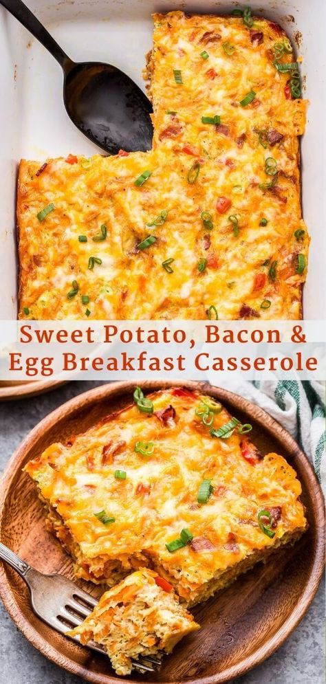 Runner Recipes, Breakfast Egg Casserole Recipes, Sweet Potato Breakfast Casserole, Potato And Egg Breakfast, Brunch Christmas, Brunch Mesa, Bacon And Egg Breakfast, Recipe Runner, Egg Breakfast Casserole