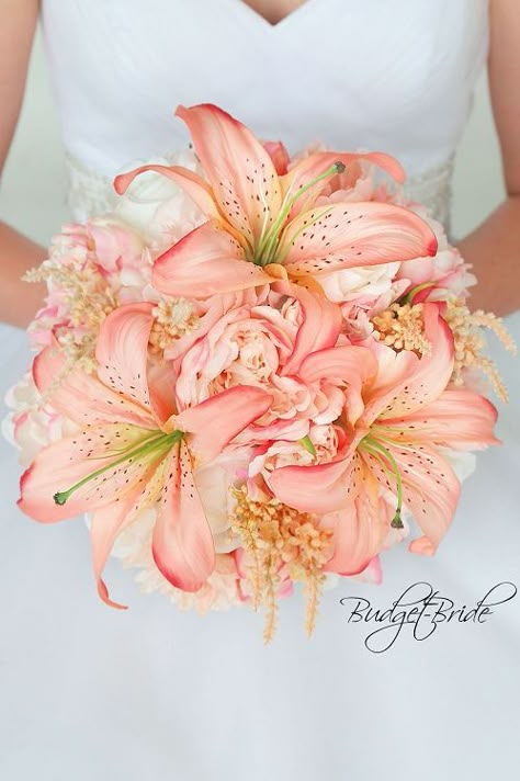 Blush Pink Wedding Bouquet, Bouquet With Peonies, Bridal Colors, Pink Wedding Bouquet, Budget Bride, Wedding Bouquets Bride, Wedding Bouquets Pink, Beautiful Wedding Flowers, Lily Wedding