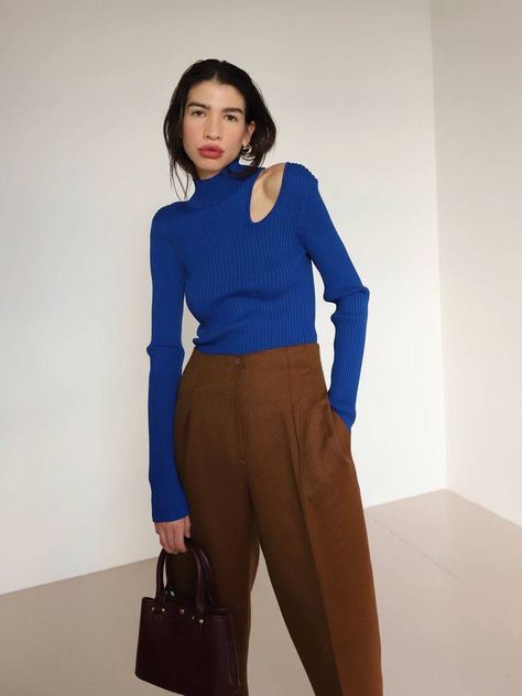 Cobalt Blue Turtleneck Outfit, Royal Blue Turtleneck Outfit, Electric Blue Sweater Outfit, Cobalt Blue Top Outfit, Blue Professional Outfit, Cobalt Blue Sweater Outfit, Cobalt Blue Pants Outfit, Royal Blue Sweater Outfit, Cobalt Blue Outfits