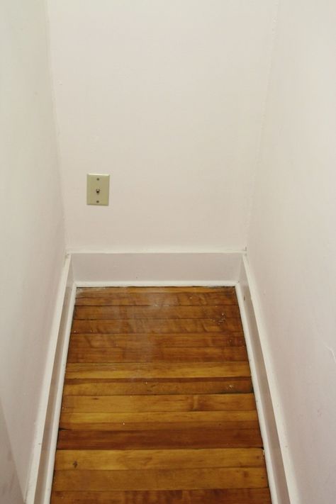 That's the floor underneath the rod. This is the area of the closet that we commandeered for our master bedroom. Deep Hallway Closet, Organizing Long Narrow Closet, Deep Narrow Closet Ideas Bedroom, Long And Narrow Closet Ideas, Narrow And Deep Closet Ideas, Small Long Closet Ideas, Narrow Closet Door Ideas, Narrow Long Closet Ideas, Narrow Deep Closet Ideas