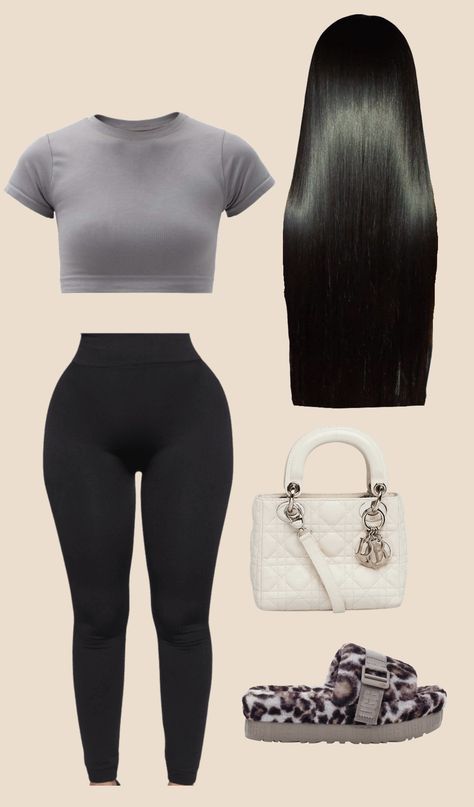 Black Leggings Outfit Summer Baddie, Chic Outfits Polyvore, Fasion Outfits, Cute Lazy Day Outfits, Cute Lazy Outfits, Lazy Outfits, Looks Black, Lazy Day Outfits, Swag Outfits For Girls