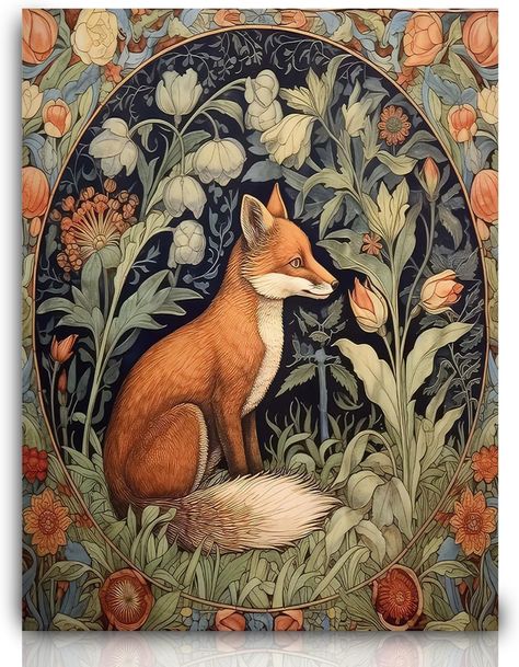 Rikin Liuff William Morris Animal Fox Poster William Morris Fox Canvas Wall Art Retro Painting William Morris Prints for Home Picture Decor 40x60cm No Frame : Amazon.ca: Home Fox In The Forest, Poster Art Deco, Fox Wall Art, Art Fox, Fox Print, Fox Art, Forest Art, Art Nouveau Style, Red Fox