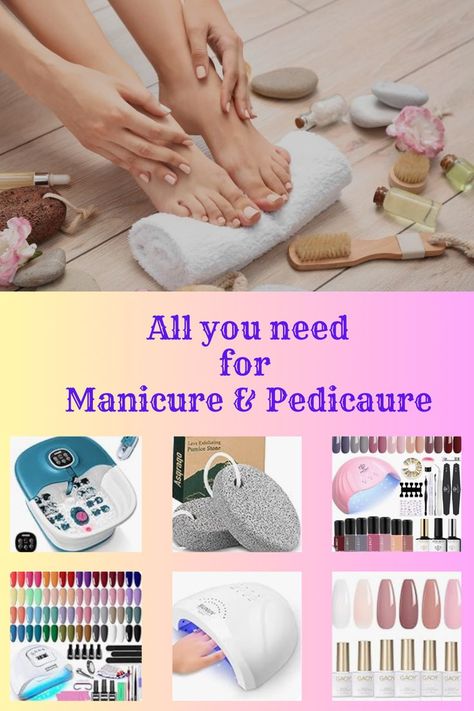 Elevate your self-care game with our bestselling pedicure and manicure essentials, perfect for a spa day at home. 💅 Explore top-rated nail care kits, luxurious foot spa baths, vibrant nail polish sets, and more on Amazon. Treat yourself to the ultimate pampering experience and bring the salon to your doorstep. Shop now for a polished and relaxing beauty regimen! *Contain Affiliate link Spa Baths, Pedicure And Manicure, Manicure Essentials, At Home Manicure, Home Manicure, Vibrant Nails, Foot Spa, Spa Day At Home, Beauty Regimen