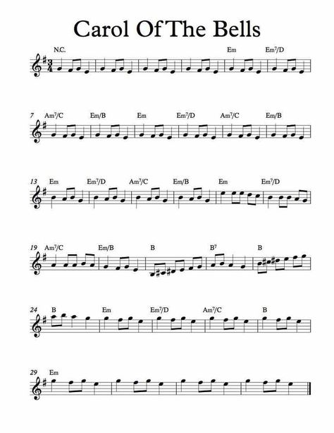 Cello Christmas Sheet Music, Harp Sheet Music Free, Carol Of The Bells Flute Sheet Music, Treble Clef Music Sheet, Carol Of The Bells Violin Notes, Bassoon Sheet Music, Carol Of The Bells Sheet Music, Treble Clef Sheet Music, Fun Violin Sheet Music