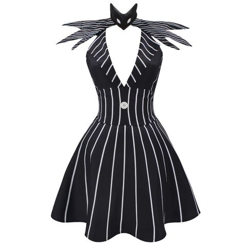 PRICES MAY VARY. Womens Night Before Christmas Jack Costume Dress Stripe Suit Dress with Bowtie Halloween Uniform Dress Design: Zebra striped dress skirt,realistic looking for your cosplay show when you wear this jack costume dress. Package Including: jack dress+bow tie Applicable occasions: This Jack role-playing costume can be paired with the same mask for better results. It can also be worn for daily wear. Perfect for Halloween, Christmas, birthday parties, school performances, carnivals, cos The Best Halloween Costumes For Women, Halloween Costumes Bridgerton, Cute Tie Outfits, Best Women Costumes, Simple Cheap Halloween Costumes, Night Before Christmas Halloween Costume, Jack Skellington Women’s Costume, Single Brunette Halloween Costume, Scary Cute Costumes