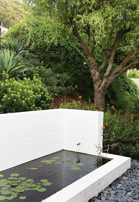 The clean lines and angles of a mid-century home inspire the considered planting of its tranquil Japanese-style garden. Modern Pond, Mid Century Modern Garden, Modern Water Feature, Japanese Style Garden, Lines And Angles, Pond Water Features, Budget Garden, Japanese Garden Design, Pond Design