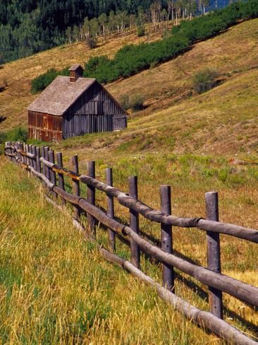 size: 24x18in Photographic Print: Barn on Last Dollar Road near Telluride, Colorado, USA by Julie Eggers : For Julie Eggers, the world is a goldmine filled with rich veins of wildlife, architecture, landscapes and plants. A former investment banker, Eggers has been shooting for 15 years, traveling throughout the United States, Canada, Europe, Mexico and the Caribbean in pursuit of spectacular photographs. Eggers’ work has been published in numerous nature and wildlife calendars, including Inner Autumn Illustrations, Country Fences, Photos Black And White, Barn Pictures, Country Barns, Telluride Colorado, Barn Painting, Country Landscaping, Colorado Usa