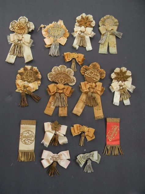 Award Ribbons, Medal Ribbon, Ribbon Rosettes, Newport Rhode Island, Ribbon Art, Vintage Ribbon, Ribbon Work, Gold Silk, Embroidery Techniques