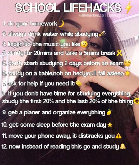 Follow : @lifehacked.co on insta⚠ School Life Hacks, Schul Survival Kits, Tenk Positivt, Studie Hacks, Tatabahasa Inggeris, 1000 Lifehacks, Middle School Survival, School Routine For Teens, Middle School Hacks