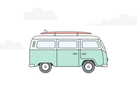 Going surfing... Van Drawing, Surf Drawing, Beetle Drawing, Bus Drawing, Vans Vintage, Van Vw, Bus Art, Vw Art, 동화 삽화