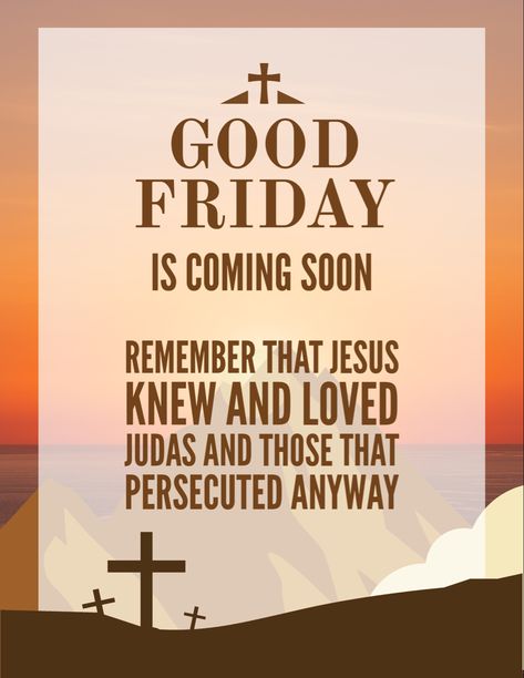 Jesus knew what Judas was going to do long before Judas even joined the disciples. He knew that most who He was preaching to would end up turning on Him and would persecute Him. He had a plan. He still has a plan. The promise of those plans are in the Bible for us to know and believe in. We have hope. We have redemption. We have love. All because of what He did for us during those 7 days. Friday was good because Sunday is coming. And He is coming again. Soon. So until then stop being a Judas. Sunday Is Coming, He Is Coming, The Promise, Good Friday, Jesus Loves You, Jesus Loves, The Bible, Turning, Bible