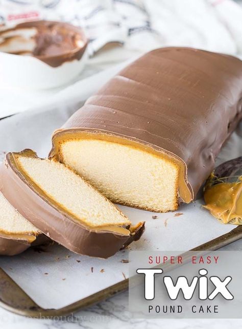 Twix Cake, Fast Desserts, Läcker Mat, A Piece Of Cake, Monkey Bread, Easy Treats, Pound Cake Recipes, Quick Desserts, Piece Of Cake