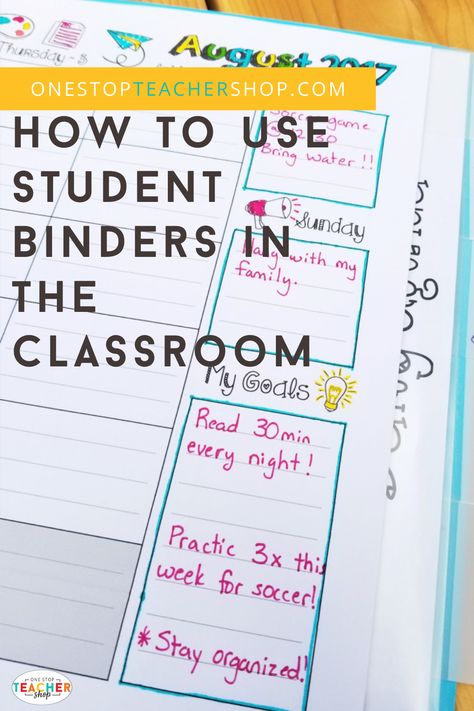 Organizing Student Data, Student Success Binder, Student Binders Organization Elementary, 3rd Grade Binder Organization, Diy Student Planner, Classroom Binder Organization, High School Binder Organization, Student Notebook Organization, Middle School Binder Organization