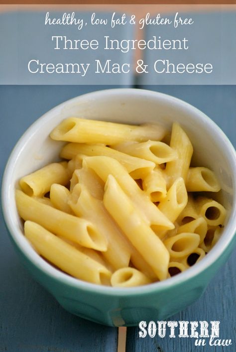 Gluten Free Three Ingredient Creamy Mac and Cheese Recipe - Healthy, low fat, gluten free, low calorie, dairy free Macaroni Cheese Sauce Recipe, Creamy Mac And Cheese Recipe, Healthy Cheese Recipes, Low Calorie Pasta, Mac And Cheese Sauce, Gluten Free Mac And Cheese, Healthy Mac N Cheese, Cheese Sauce For Pasta, Creamy Macaroni And Cheese