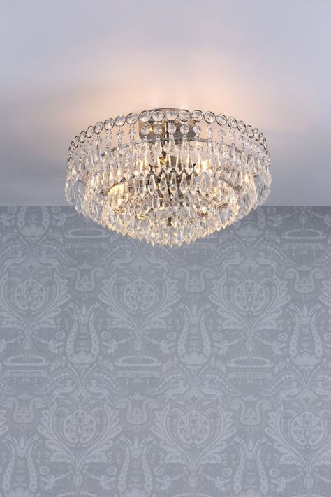 Semi Flush Chandelier, Laura Ashley Lighting, Flush Mount Chandeliers, Flush Chandelier, Modern Lighting Chandeliers, Crystal Ceiling Light, Dressing Area, Crystal Lighting, Semi Flush Ceiling Lights