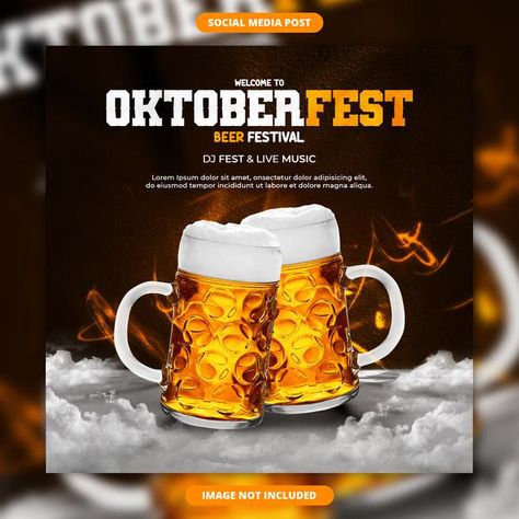 Social media banner and post design for ... | Premium Psd #Freepik #psd #background #banner #hand #social-media Beer Social Media Design, Beer Social Media Post, Logo Design Health, Oktoberfest Beer, Beer Poster, Psd Background, About Social Media, Social Post, Beer Design