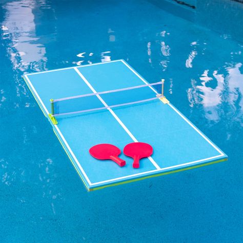 "Buy the PoolCandy 4.5ft. Floating Table Tennis Set at Michaels. com. This revolutionary new way to play features a large floating game table made with foam and a rigid court top. Includes two paddles and a high bounce ball that floats in the water. Simply inflate and go. A game of table tennis is a guaranteed good time, and with this floating table tennis set from PoolCandy, now you can bring that fun into the pool! This revolutionary new way to play features a large floating game table made wi Basement Games, Living Pool, Tennis Game, Floating Table, Tennis Set, Set Game, Summer Fun List, Game Table, Pool Floats