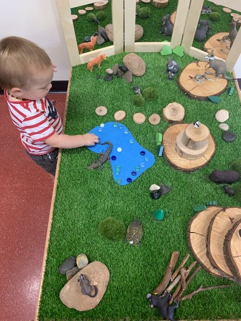 Train Table Small World Play, Small World Table Play Ideas, Train Table Hacks Ideas, Animal Small World Play, Train Table Hack, Train Table Ideas, Australian Activities, Small World Play Ideas, Train Table