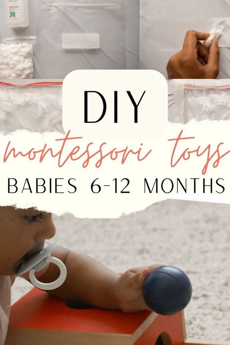 baby playing with montessori activities made at home 12 Months Activities, Diy Montessori Toys Baby, Montessori Activities Baby, Sensory Activities For Babies, Diy Sensory Toys, Activities For One Year Olds, Diy Montessori Toys, Montessori At Home, Activities For Babies