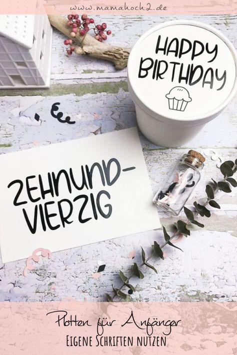 Plotten für Anfänger. Schrift erstellen und bearbeiten mit Cricut Brother Plotter, Cricut Hacks, Cricut Joy, Cricut Maker, Cricut Explore, Design Space, Silhouette Cameo, Happy Birthday, Arts And Crafts