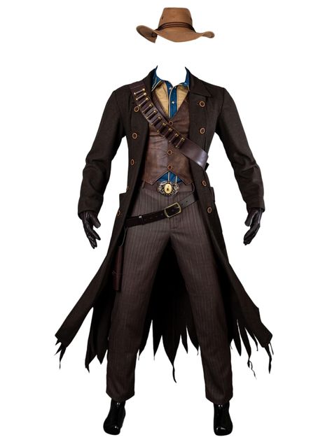 PRICES MAY VARY. WOOLEN VERSION: Men's Bounty Hunter Cosplay Costume Full Outfits for Halloween INCLUDES: Long coat, waistcoat, shirt, trousers, gloves*2, back pocket, felt hat, leg bag, belt, small props*10 MATERIALS: Tweed, TC shirt cloth, TR suit cloth, imitation leather, composite leather NOTE: Please check our size chart in the item picture carefully before ordering OCCASIONS: Suitable for Halloween cosplay, carnival, cartoon exhibition, theme party, stage performance, dress up. Men's Bount Bounty Hunter Costume, Exhibition Theme, Outfits For Halloween, Hunter Costume, Full Outfits, Leg Bag, Bag Belt, Stage Performance, Bounty Hunter