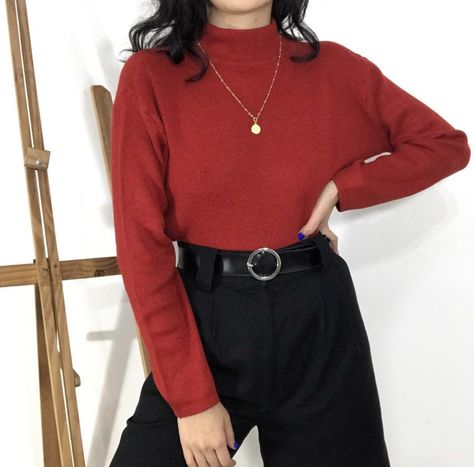 Maroon Turtle Neck Outfit, Turtle Neck Outfit, Turtleneck Outfit, Inspo Outfit, Turtle Neck, Cute Outfits, My Style, Clothes