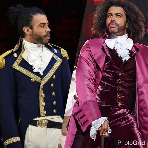 Daveed Diggs as Marquis de Lafayette and Thomas Jefferson Lafayette And Jefferson, Lafayette Hamilton, Jefferson Hamilton, Hamilton Aesthetic, Hamilton Costume, Marquis De Lafayette, Hamilton Cast, Daveed Diggs, Hamilton Lin Manuel Miranda