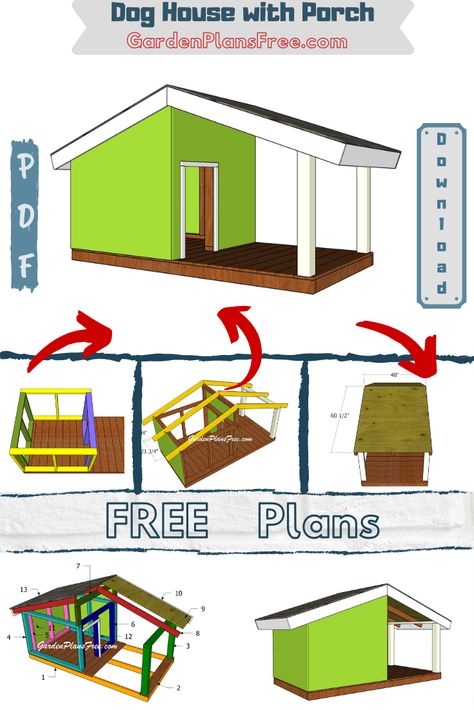 Dog House Built Into House, Dog House With Porch Plans, Build Your Own Dog House, 2x4 Dog House, Outdoor Dog House With Porch, Large Dog House Plans Step By Step, Diy Dog House Outdoor Large Insulated, Simple Dog House Plans, Dog House Dimensions