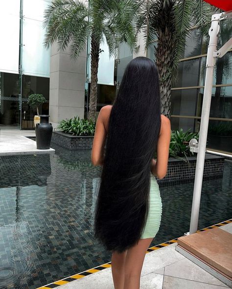 Very Long Black Hair, Extra Long Black Hair, Long Straight Black Hair, Thick Long Hair, Black Hair Aesthetic, Bob Hair Color, Long Shiny Hair, Straight Black Hair, Extra Long Hair