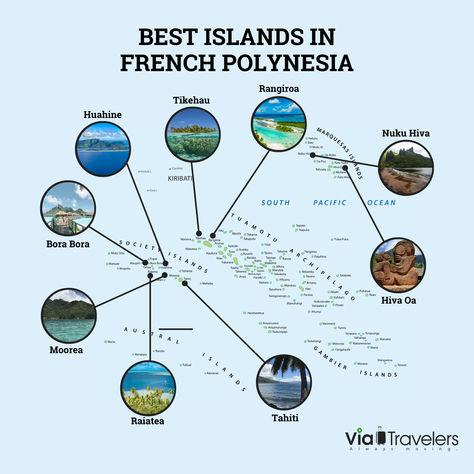 Islands in French Polynesia Fakarava French Polynesia, French Polynesia Itinerary, French Polynesia Aesthetic, Best Islands To Visit, Tropical Vacation Destinations, Moorea French Polynesia, French Polynesian Islands, Traveling Wilburys, Tahiti Travel