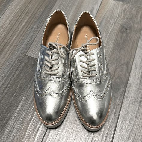 Silver metallic heels