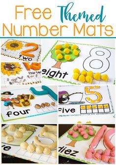 These hands-on number mats are our most loved resource! Use play dough, mini erasers, candy, rocks, snack crackers, buttons and so many more manipulatives! Playdough Numbers, Playdough Number Mats, Candy Rocks, Morning Bins, Snack Crackers, Mini Erasers, Free Printable Numbers, Playdough Activities, Elementary Learning