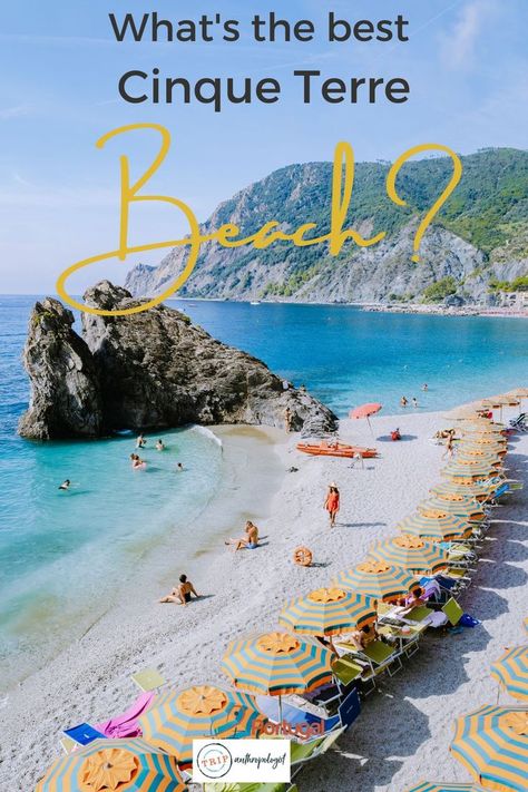 Fegina beach in Cinque Terre, the best beach in the Cinque Terre Cinque Terre Beach, Italy Beaches, Cinque Terre Italy, Italy Travel Tips, Beach Getaways, Portugal Travel, Best Beaches, Pebble Beach, Cinque Terre