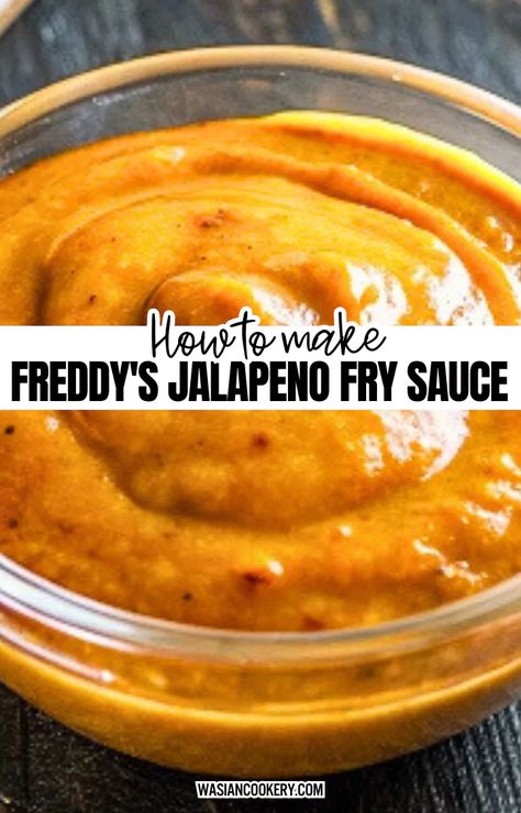 Freddy's Jalapeno Fry Sauce Recipe - Wasian Cookery Copycat Freddys Fry Seasoning, Best Hamburger Sauce Recipe, Freddys Fry Sauce Recipe, African Pepper Sauce Recipe, French Fry Dipping Sauce, Copycat Sauces, Cilantro Dressing Recipe, French Fry Sauce, Fry Sauce Recipe