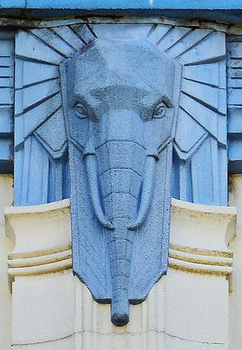 Art Deco elephant - detail | High Street Swansea. On the Art… | Flickr Betting Shop, Swansea Wales, Bull Elephant, Art Deco Artwork, Arte Grunge, Art Deco Inspiration, Art Deco Illustration, Art Deco Sculpture, Art Deco Decor