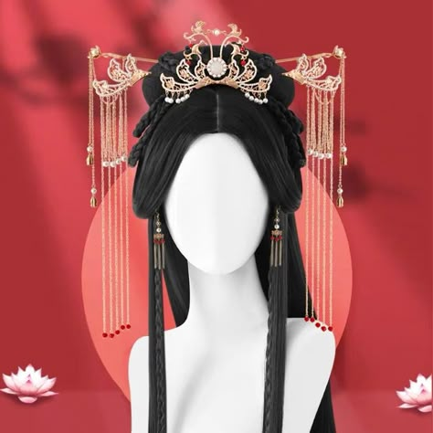 Chinese Traditional Hairstyles Drawing, Japanese Hair Jewelry, Chinese Empress Hairstyles, Japanese Hair Styles Traditional, Traditional Japanese Hairpin, Chinese Inspired Hairstyles, Chinese Updo Hairstyles, Traditional Japanese Hairstyle Women, Geisha Headpiece