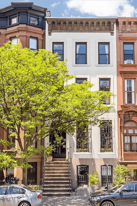 Park Slope Brownstone With Moldings, Mantels Asks $3.47 Million | Brownstoner Victorian Tile, Brick Arch, Garden Levels, Park Slope, Wood Mantels, Vegetarian Restaurant, Diy Furniture Renovation, Historic Home, Maximize Space