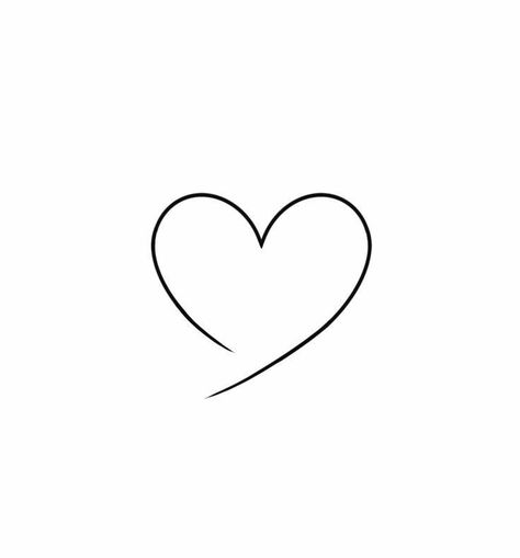 Open Heart Tattoo Small, Easy Heart Tattoos, Simple Tattoos To Draw On Yourself, One Line Heart Tattoo, Heart Tattoo Template, Heart Stencil Tattoo, Heart Line Art Simple, Heart Simple Tattoo, Small Love Heart Tattoo