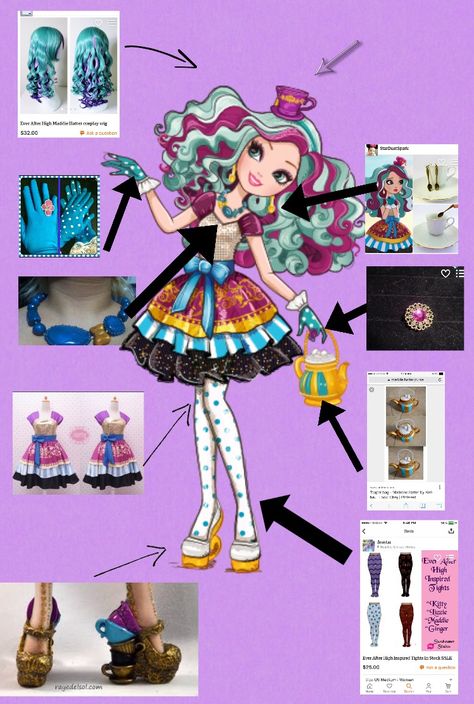 Maddie Hatter Cosplay, Madeline Hatter Costume, Halloween Costumes Ever After High, Maddie Hatter Costume, Maddy Hatter Ever After High, Madeline Hatter Inspired Outfits, Ever After High Halloween Costumes, Maddie Ever After High, Ever After High Costumes