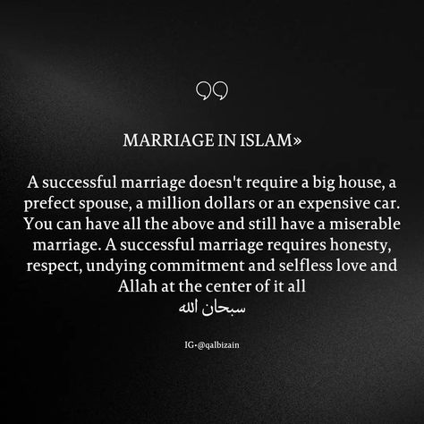 Marriage in "ISLAM" ♥️ FOLLOW @qalbizain for more ♥️ . . . #fyp #ExplorePage #islamicpage #islamicreminders #marriageinislam #islam #muslims #viral Marriage Qoutes, Marriage In Islam, Islamic Wedding Quotes, List Of Positive Words, Daily Duas, Marriage Advice Quotes, Islam Marriage, Islam Quotes About Life, Islamic Quotes On Marriage