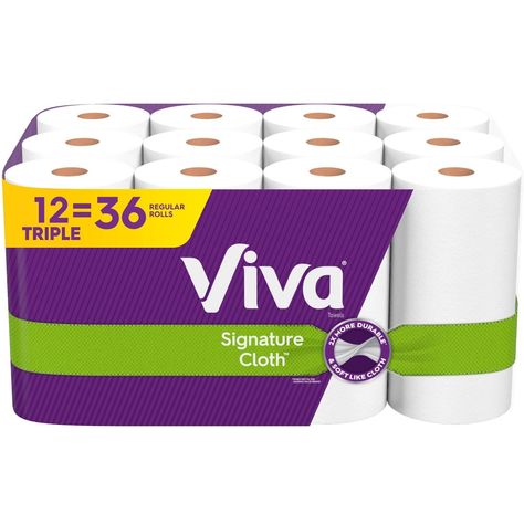 Take on any mess with the softness and strength of Viva Signature Cloth Paper Towels. With 12 triple rolls and 141 sheets per roll included in this pack, these paper towels feature Viva’s Choose-A-Sheet size so you can choose the right sheet size for your task. Our paper towels are the softest and most durable towel* and deliver an exceptional, thorough clean while being gentle on skin. As the most cloth-like towels, they're great for hands, faces, and even paws! Not only that, but these paper t Borax Towel Soak, How To Make Unpaper Towels, Towel Deep Clean Soak, How To Make Reusable Paper Towels, Viva Paper Towels, Cloth Paper Towels, Sanitary Towels, Nike Logo Wallpapers, Full Size Sheets