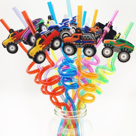 8pcs Monster Truck Party Favors Reusable Drinking Straws Trucks Big Cars Plastic Straws for Monster Monster Truck Party Favors, Truck Party Favors, Big Cars, Reusable Drinking Straw, Monster Truck Party, Monster Trucks Birthday Party, Truck Birthday, Monster Truck Birthday, Trucks Birthday Party