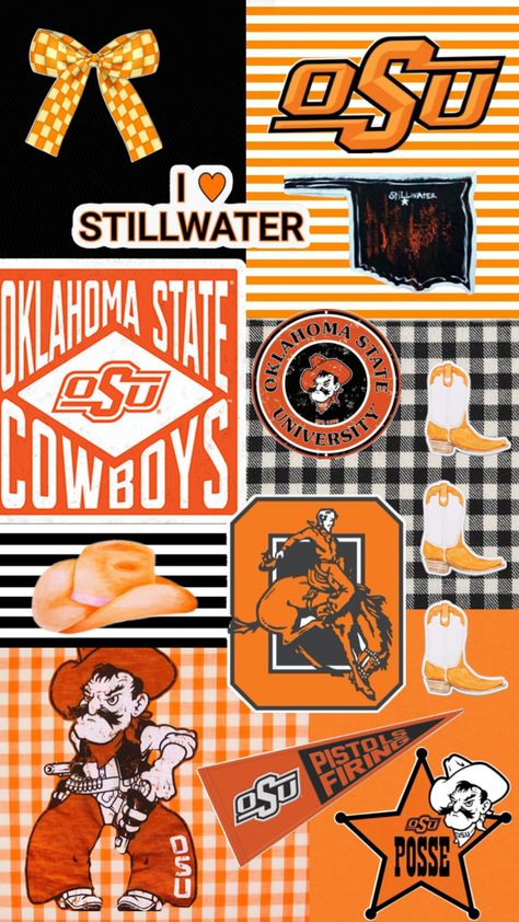 Oklahoma State University, collage, print, preppy University Collage, Oklahoma State Football, College Wallpaper, Osu Cowboys, Dream Collage, Go Pokes, Vet School, College Aesthetic, Oklahoma State Cowboys