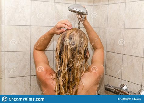 Woman taking a shower. Blonde woman taking a shower in a cabin #Sponsored , #shower, #Woman, #Blonde, #woman, #cabin Woman Taking A Shower, Hair Washing, Shower Cabin, Blonde Woman, Kitchen Design Trends, A Cabin, Hair Blonde, Blonde Women, Take A Shower