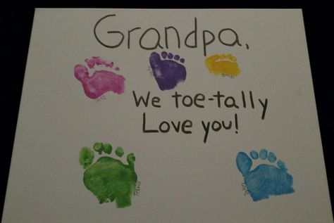 Grandpa Card, Happy Birthday Grandpa, Diy Father's Day Crafts, Grandparents Day Crafts, Footprint Craft, Fathers Day Art, Father's Day Activities, Homemade Fathers Day Gifts, Baby Art Projects